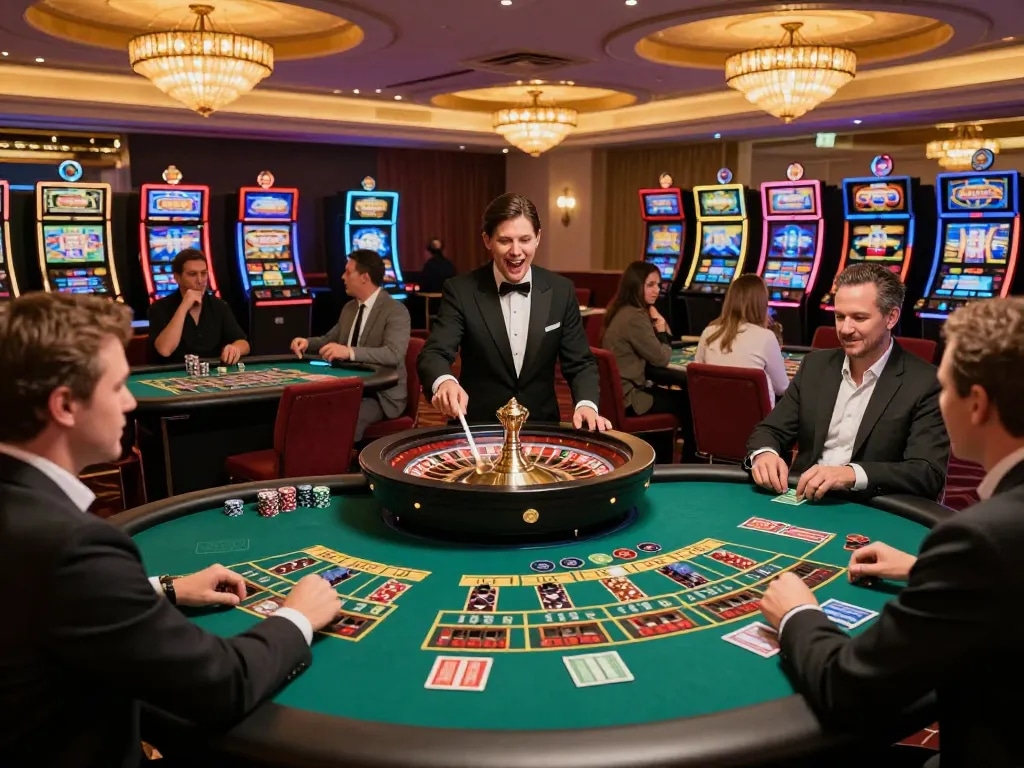 Players engaging with thrilling roulette games at the 399w casino, highlighting vibrant betting action and the elegant atmosphere.