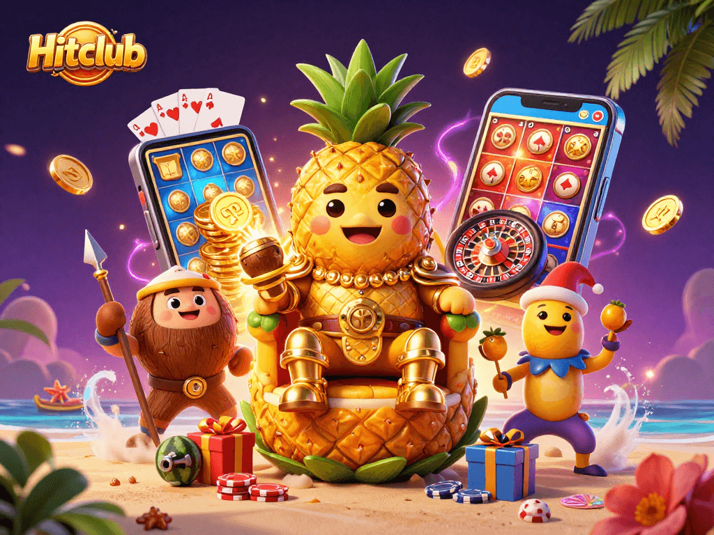 Experience thrills at Hitclub with vibrant casino characters in an engaging 3D scene.