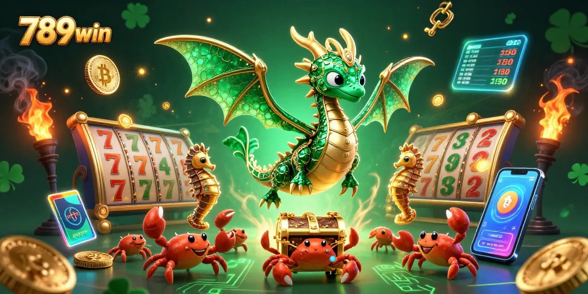 Experience the thrill of 789win with dazzling animated sea dragons and vibrant slot games.