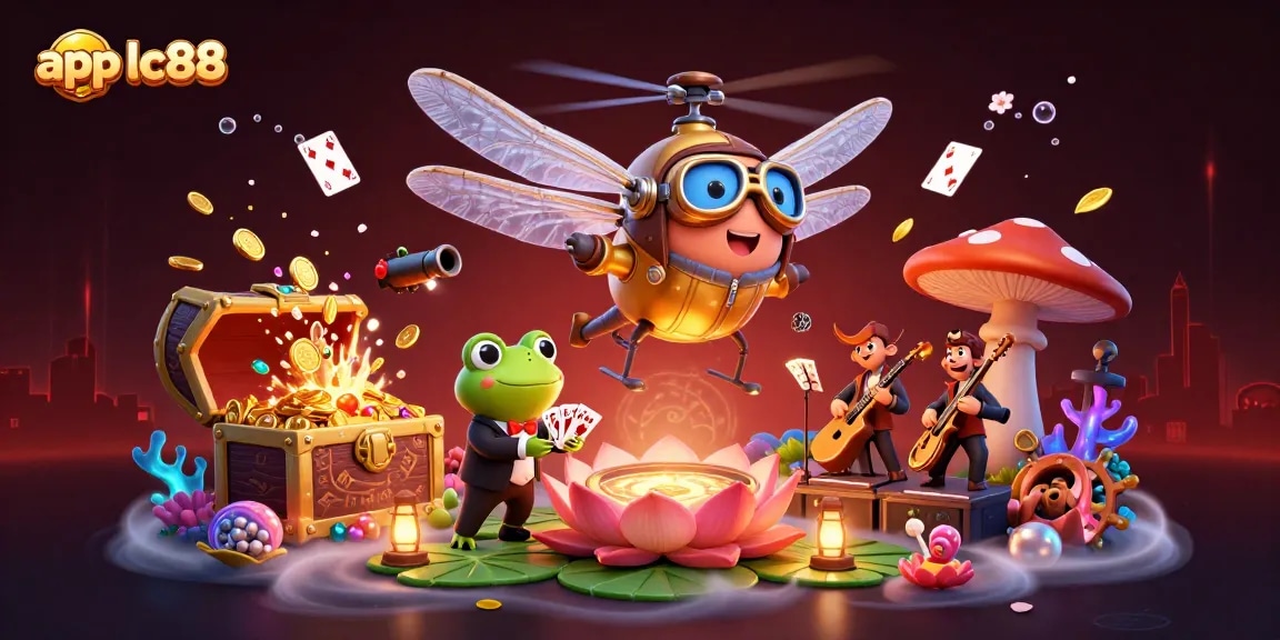 Engage in thrilling gameplay with app lc88 at this vividly illustrated fantasy casino scene.