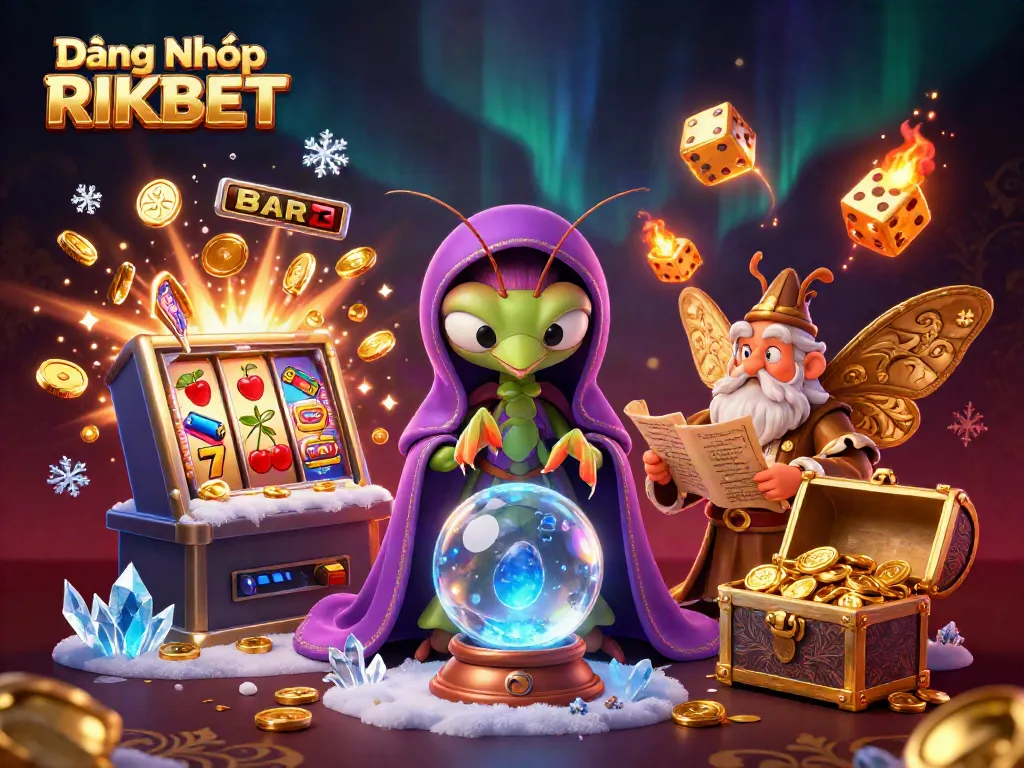 Engage with Đăng Nhập RIKBET for exciting gaming experiences and jackpots in this dynamic illustration.