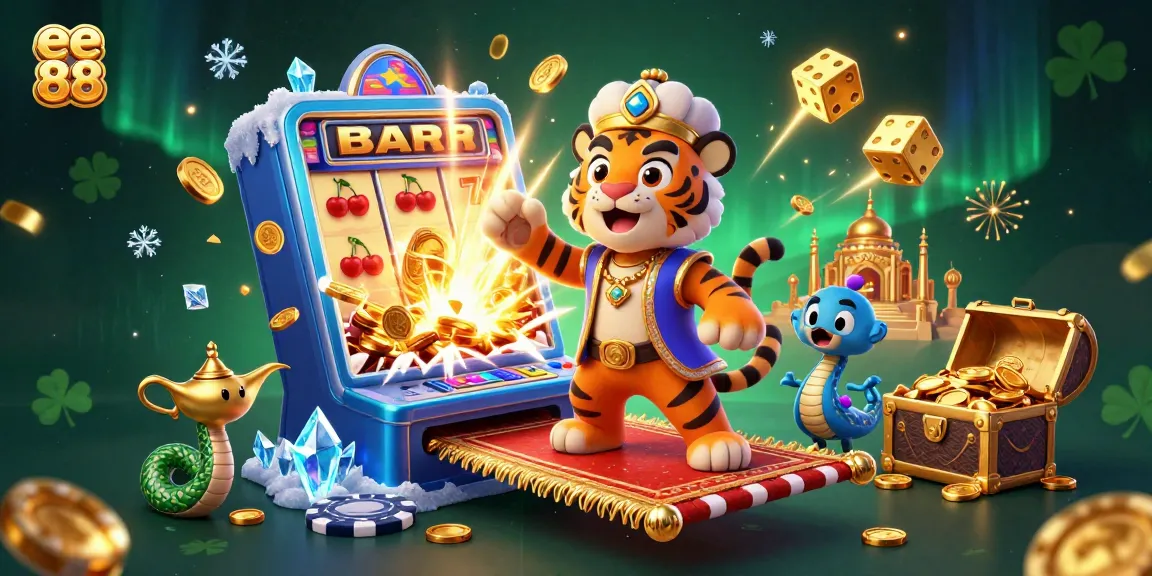 Engage with ee 88's exciting online casino scene featuring a tiger sultan and jackpot treasures.