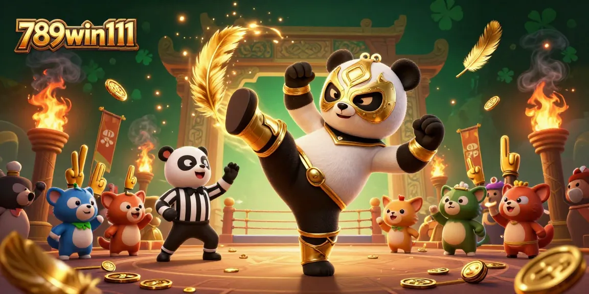 Experience big wins with 789win111, featuring an exciting panda wrestler and animated casino action.