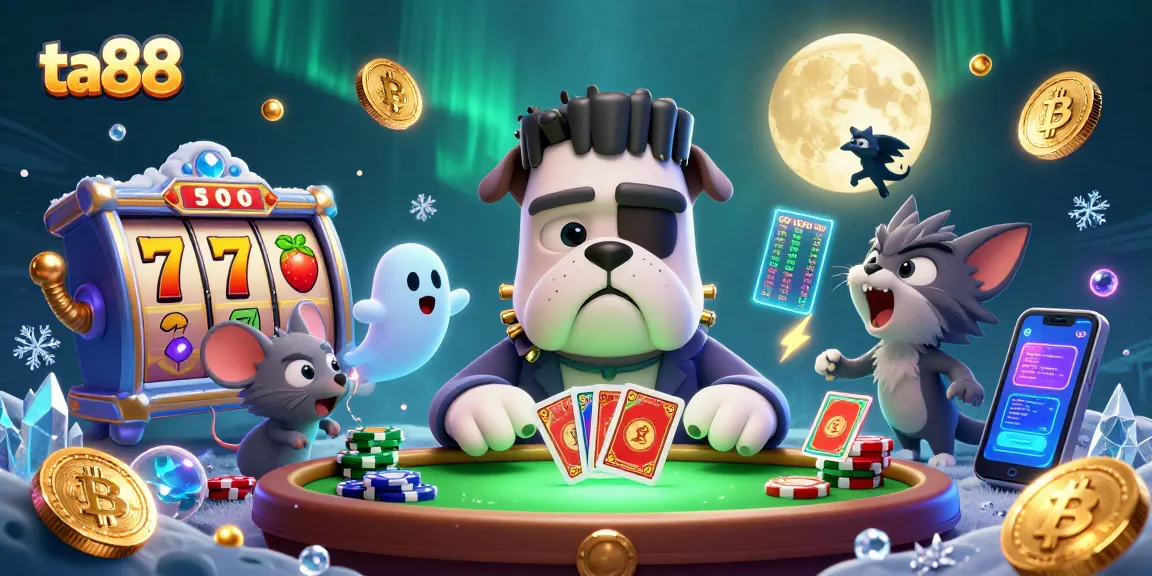 Join exciting ta88 gaming action with a Frankenstein bulldog dealer and rich slot game elements.