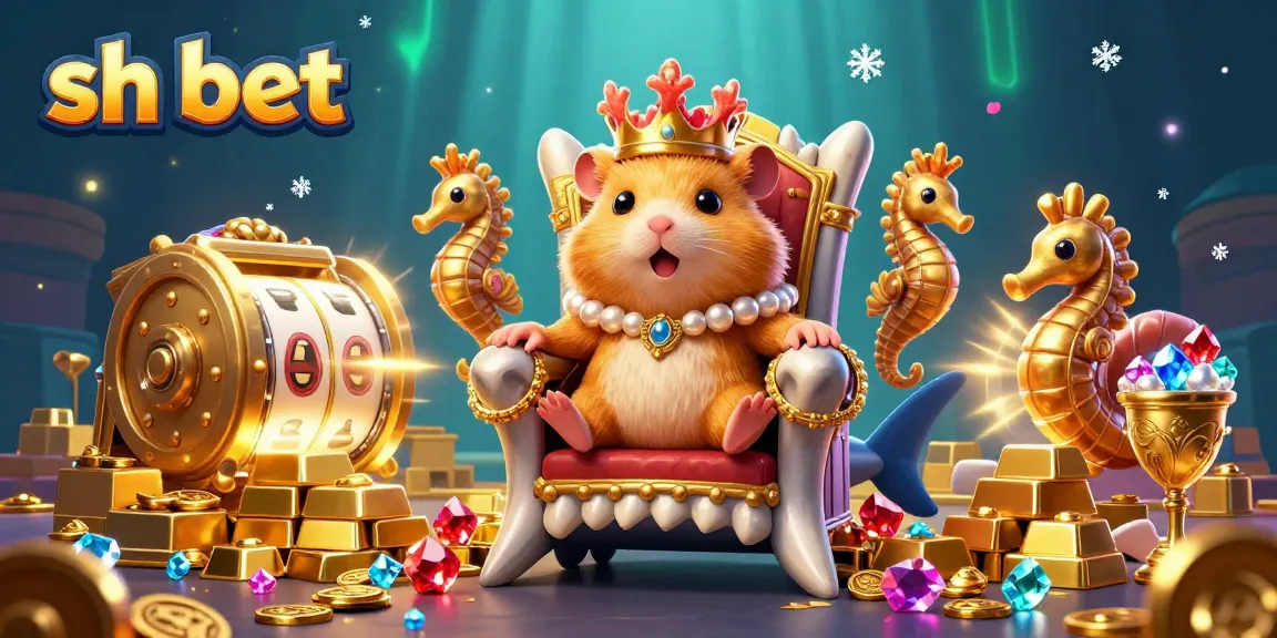 Experience excitement with sh bet as the golden hamster king rules a casino treasure scene.
