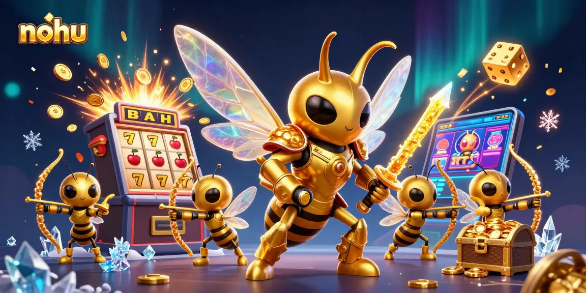 Bet on nohu with a thrilling scene of casino characters and vibrant game elements.