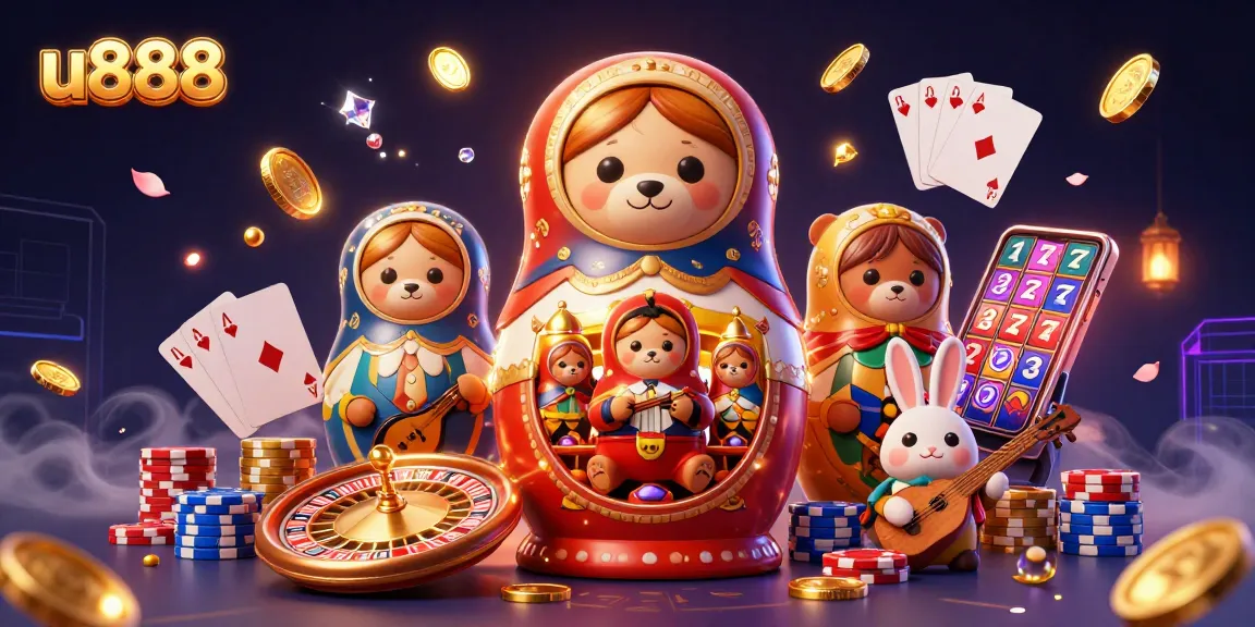 Engage with u888's vibrant casino world, featuring playful bears and dynamic gaming elements.