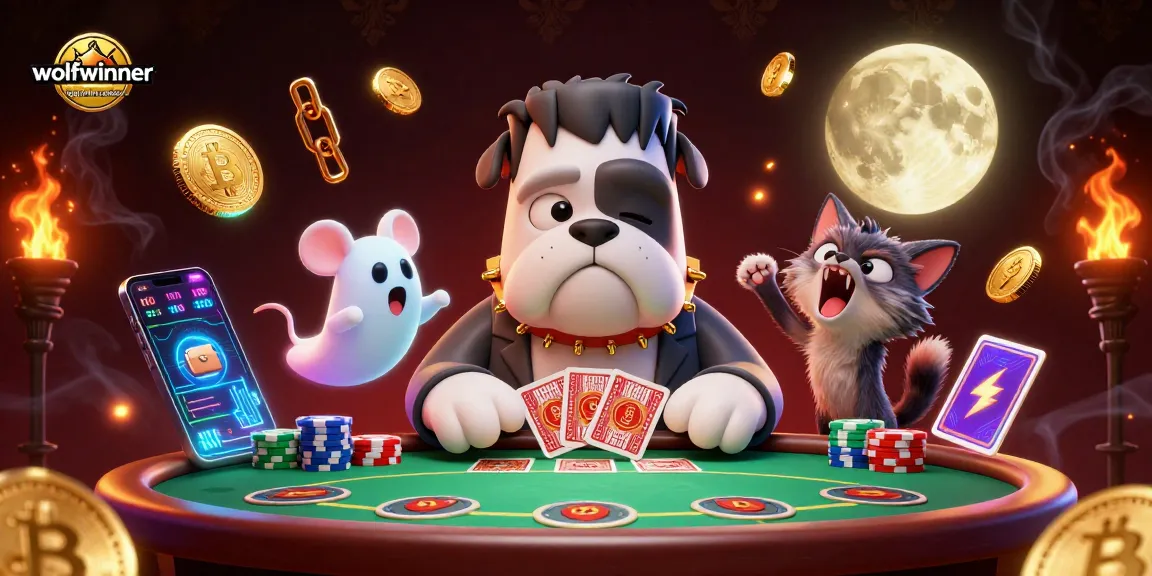 Experience thrilling action at wolfwinner high roller casinos with Frankenstein bulldog and casino elements.