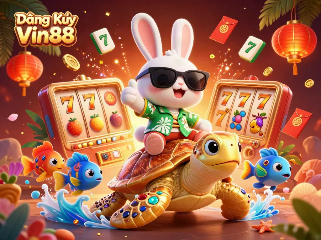 Experience gaming at Đăng Ký Vin88 with an exciting illustration featuring vibrant casino elements.