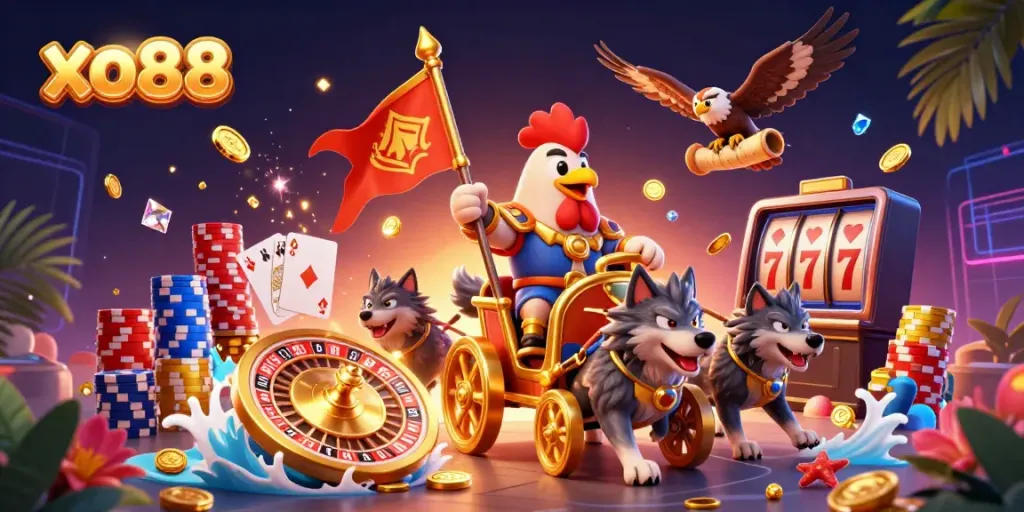 Experience thrilling gameplay with xo88 in a dynamic casino scene full of excitement and rewards.