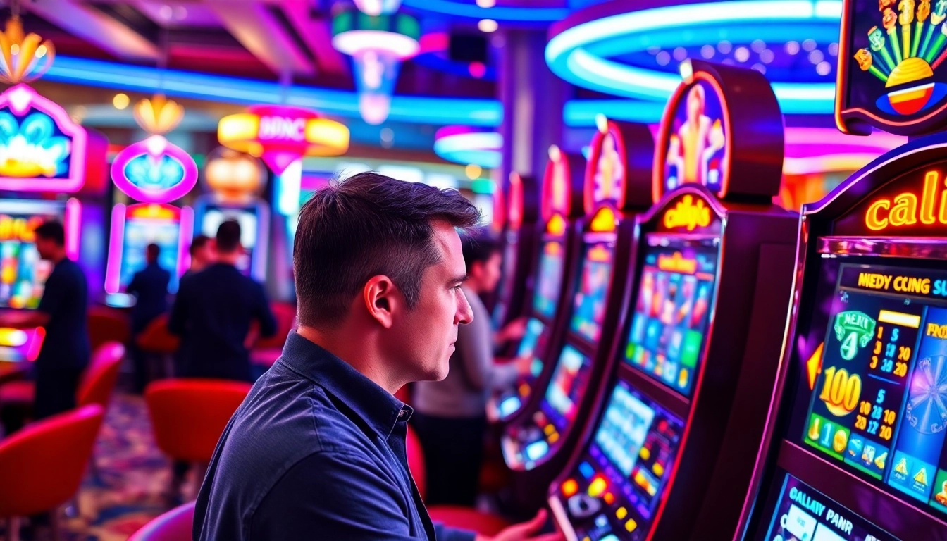 Memenangkan Slot deposit 5000 di mesin slot yang penuh warna di kasino.