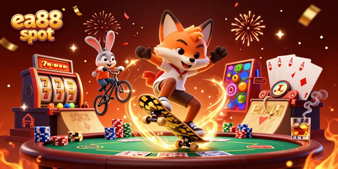 Experience the thrill of ea88 slot with vibrant characters in a dynamic casino scene, showcasing vibrant elements and gameplay.