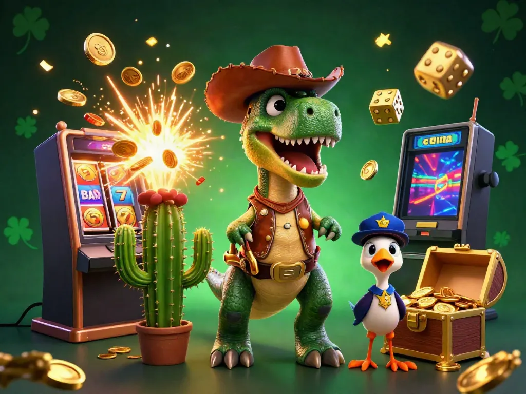 Join the fun at da88 with a vibrant scene depicting thrilling casino elements, characters celebrating wins!