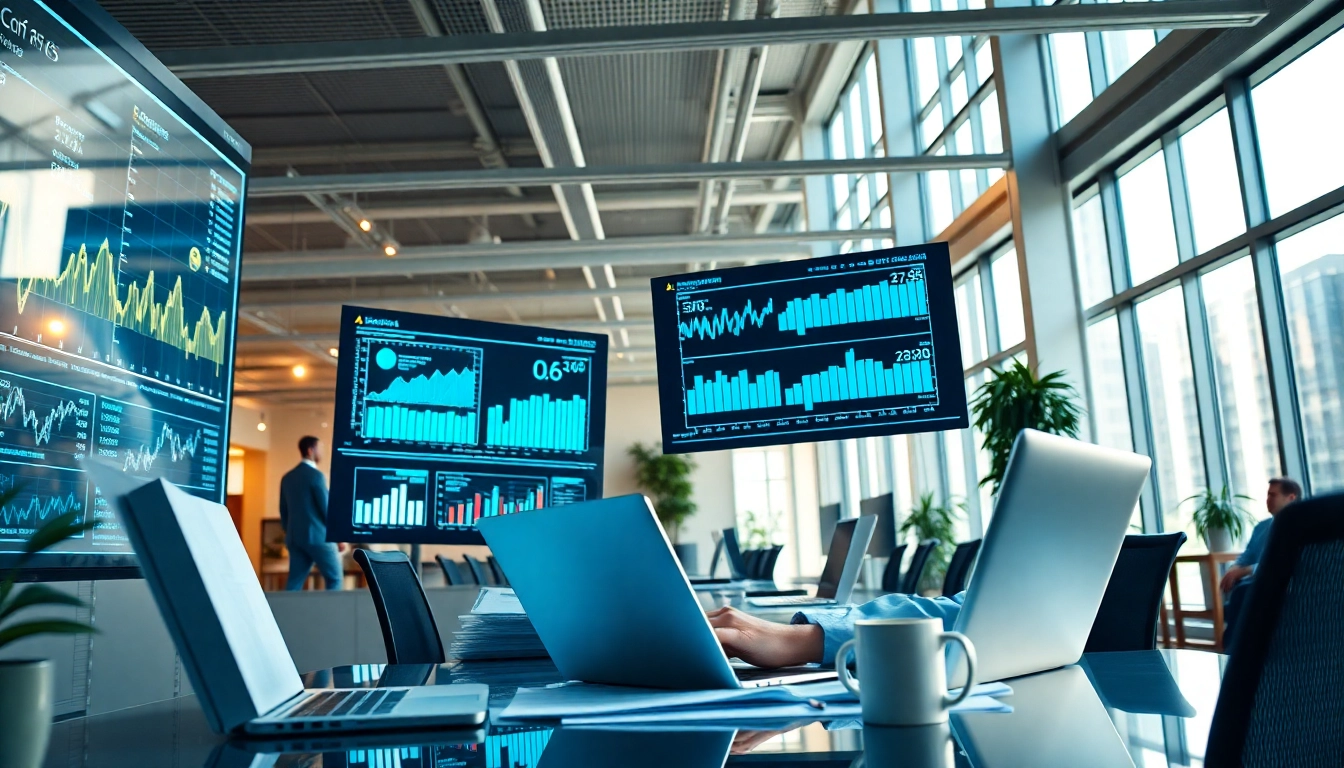 Data analyst engaged in AI demand forecasting with dynamic visual data insights.