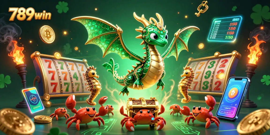 Experience the thrill of 789win with dazzling animated sea dragons and vibrant slot games.