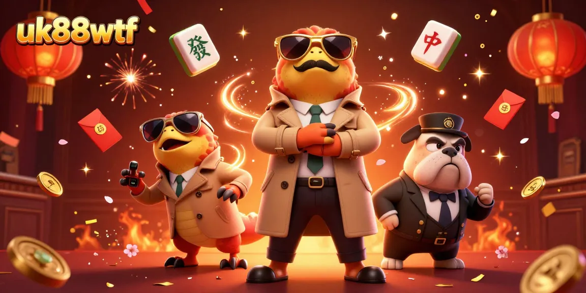 Engage with the vibrant scene featuring whimsical raptors at UK88WTF casino lounge.