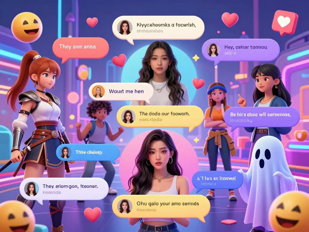 Engaging chat interaction showcasing unique AI characters in a vibrant online world, reflecting the concept of crush on ai.