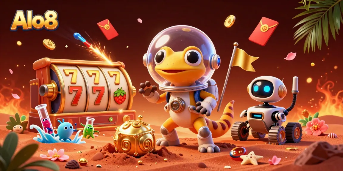 Alo8 unveils an exciting golden casino adventure with vibrant characters and thrilling slot elements.