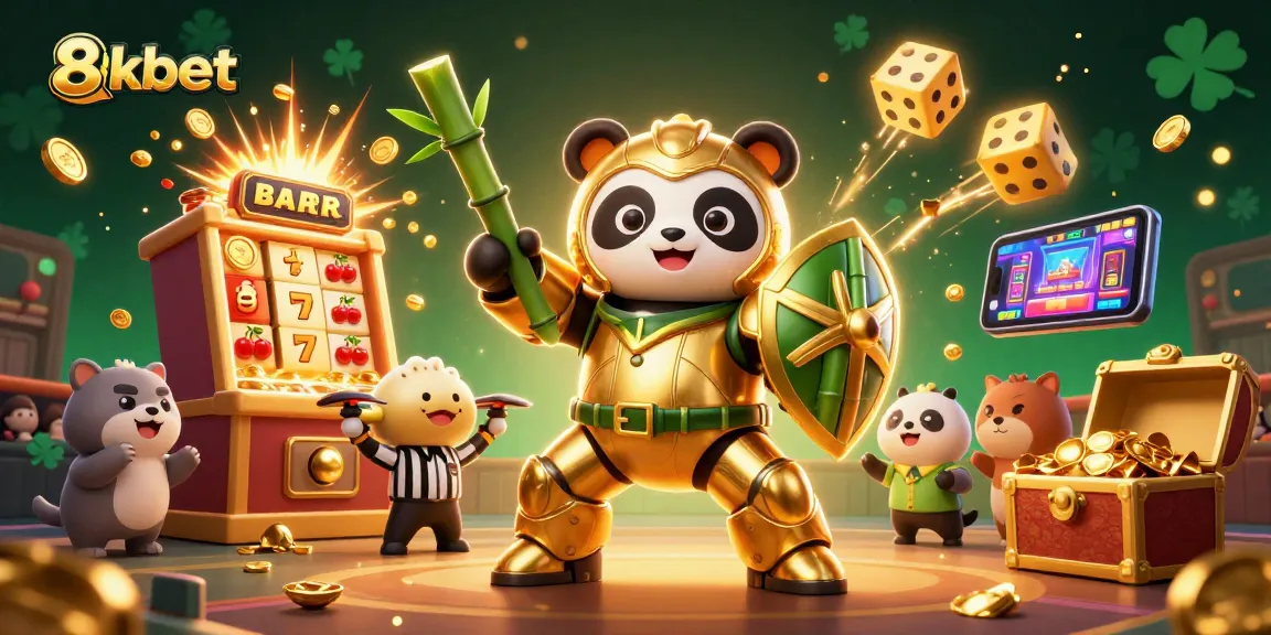 Experience thrilling action at 8xbet with a vibrant casino scene featuring a dynamic panda and exciting game elements.