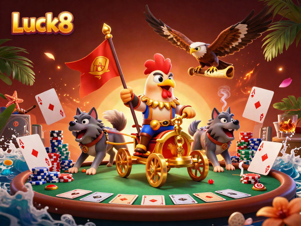 Experience thrilling battles and casino action in Luck8's vibrant 3D world.
