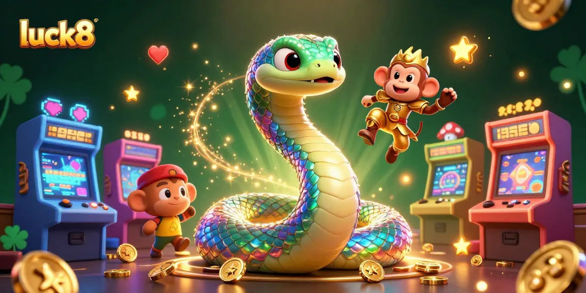 Experience luck8's vibrant gaming world with dynamic characters and arcade elements.