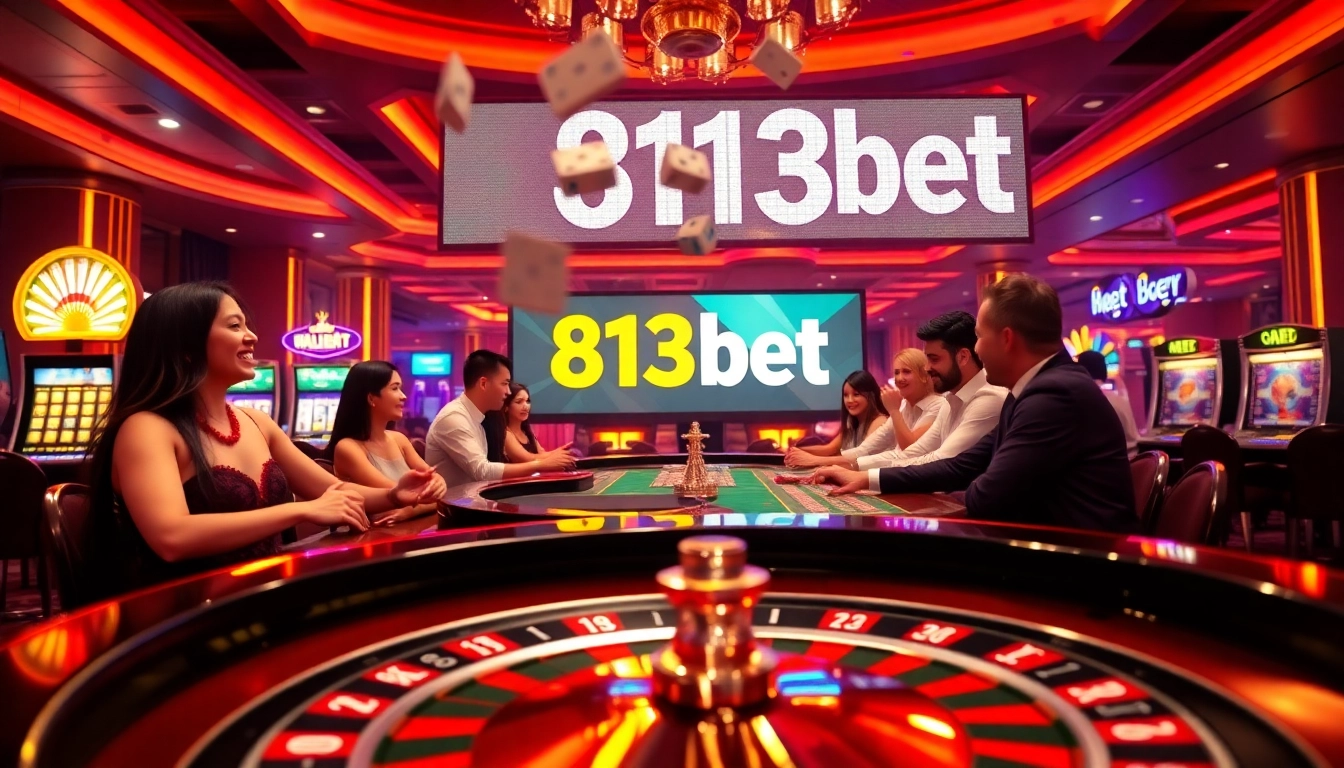 Jogadores aproveitando roleta e pôquer no ambiente de cassino em estilo vintage da 813bet.