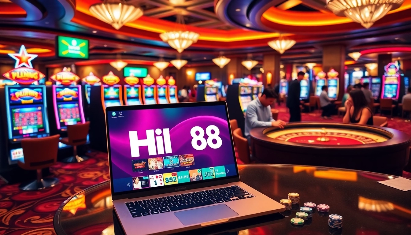 Players enjoying a thrilling gaming experience with Hi88's online interface and casino elements.