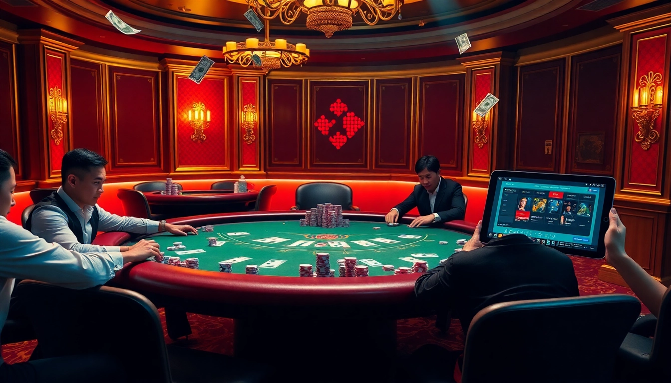 Exciting poker game at Trang chủ win88 with vibrant chips and professional dealers