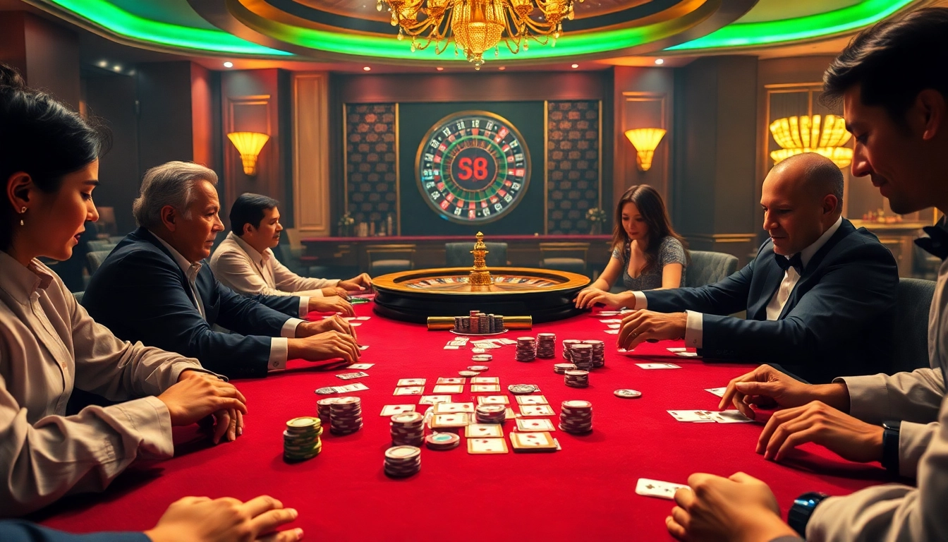 Engaging poker game action at 58WIN with vibrant chips and cards on the table.