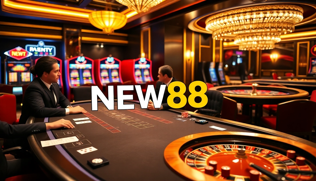 Experience the thrill of betting at NEW88's luxurious casino tables.
