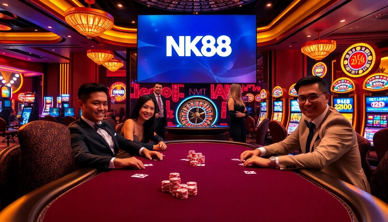 Players engaging in high-stakes poker at NK88 - a premier online casino experience.