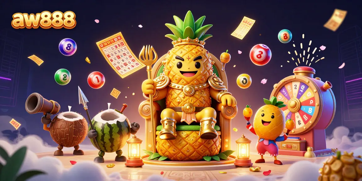 Aw888 engages players with exciting gaming elements in a vibrant 3D casino scene.