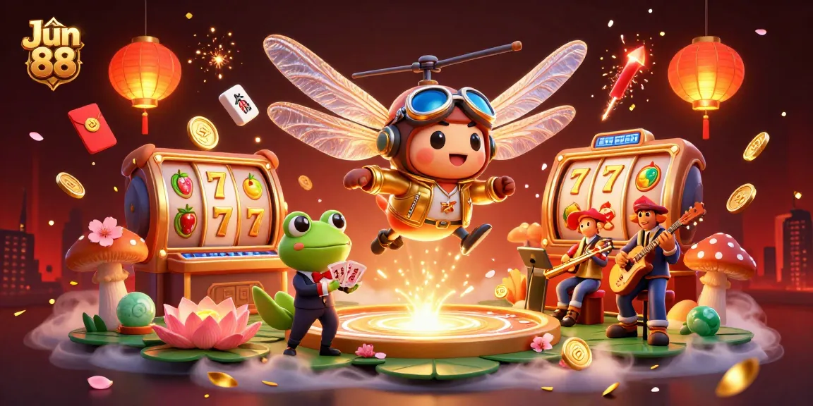 Experience the excitement of Jun 88's slot games with vibrant reels and thrilling jackpots.