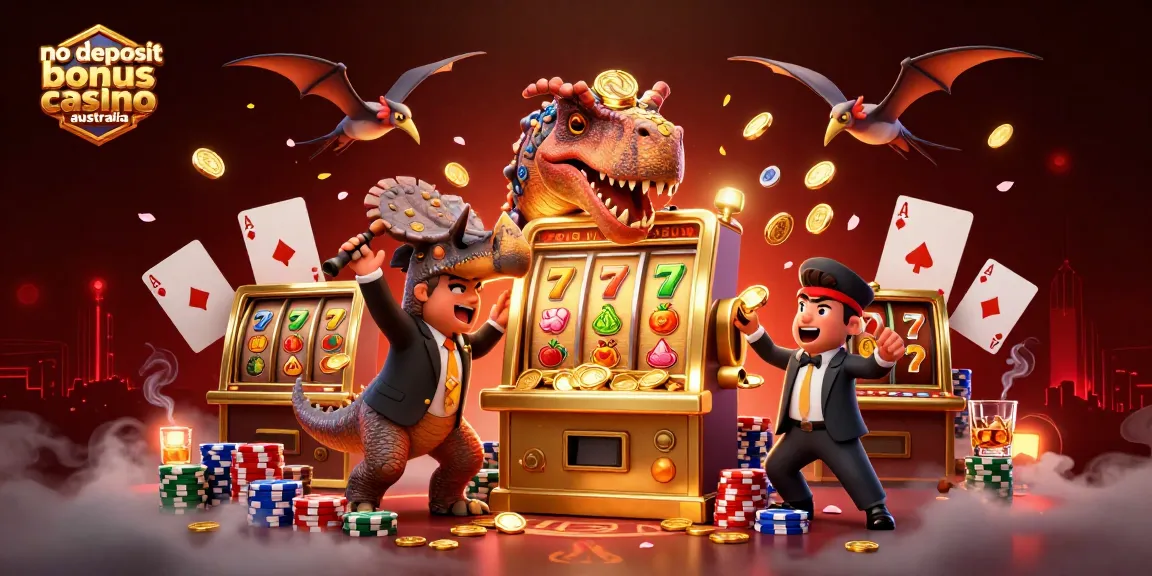 Experience winning at no deposit bonus casino Australia with exciting 3D creatures in a lively gambling scene!