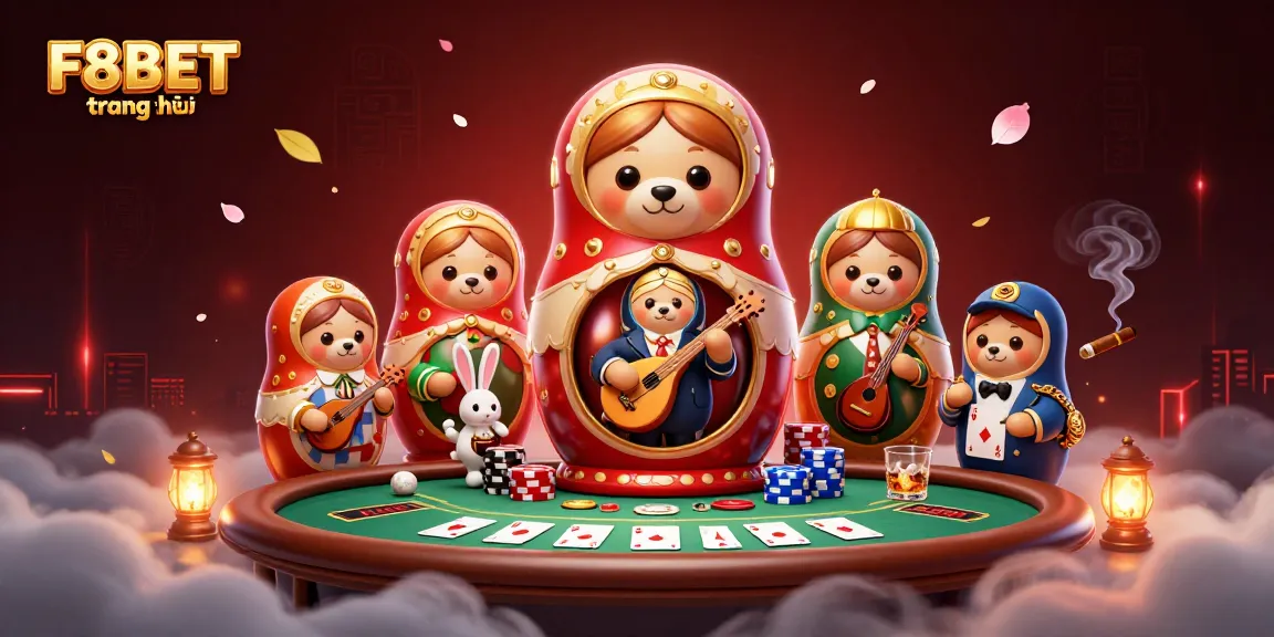 Experience thrilling gaming at F8BET trang chủ with vibrant 3D characters and casino elements.
