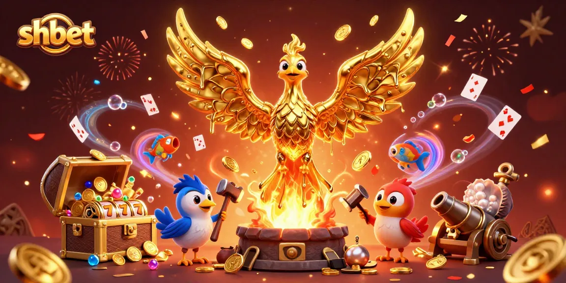 Discover shbet's exciting gaming experience with golden phoenix and vibrant casino elements.